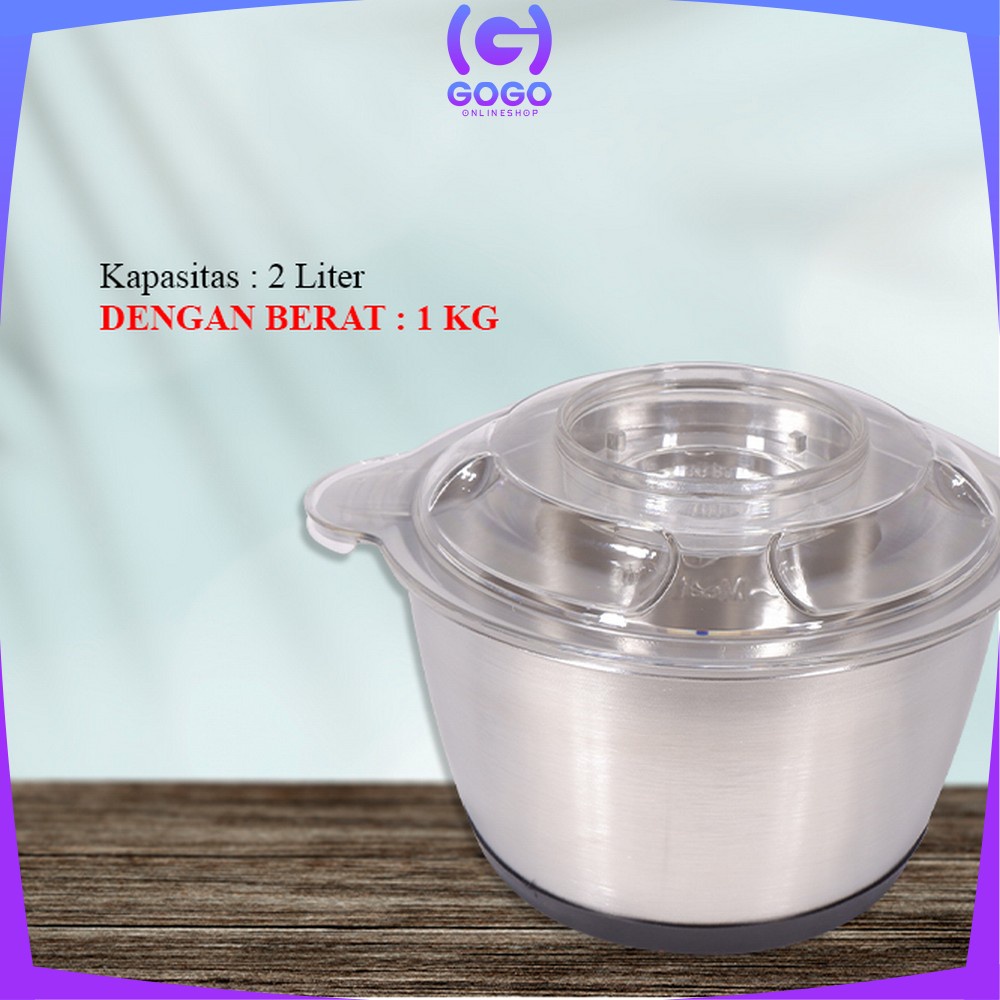 GOGO-C499 Penggiling Daging Serbaguna Chopper Daging 2L / Blender Elektrik Stainless Steel Multifungsi / Blender Portable Chopper Meat Grinder