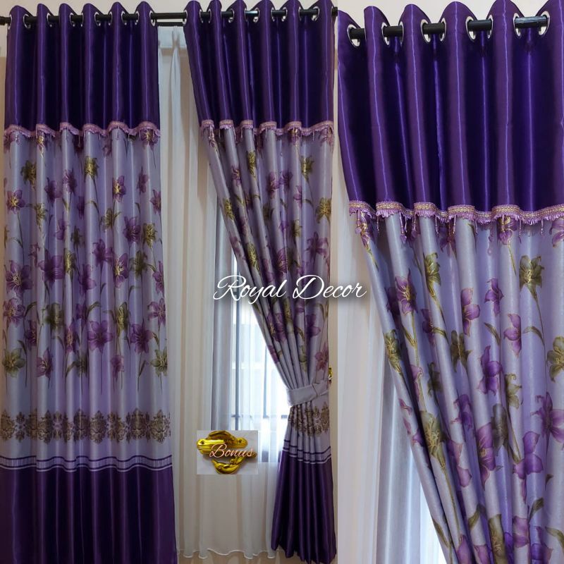 GORDEN MOTIF BUNGA TULIP GORDEN MINIMALIS GORDEN BLACKOUT BLUDRU GORDEN IMPORT TERMURAHHHH