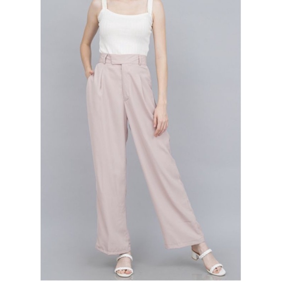 Laura Pants - Loose Pants Dua Kancing Kait - Celana Kulot Wanita - Celana Kantor Formal/Casual - Trousers Wanita