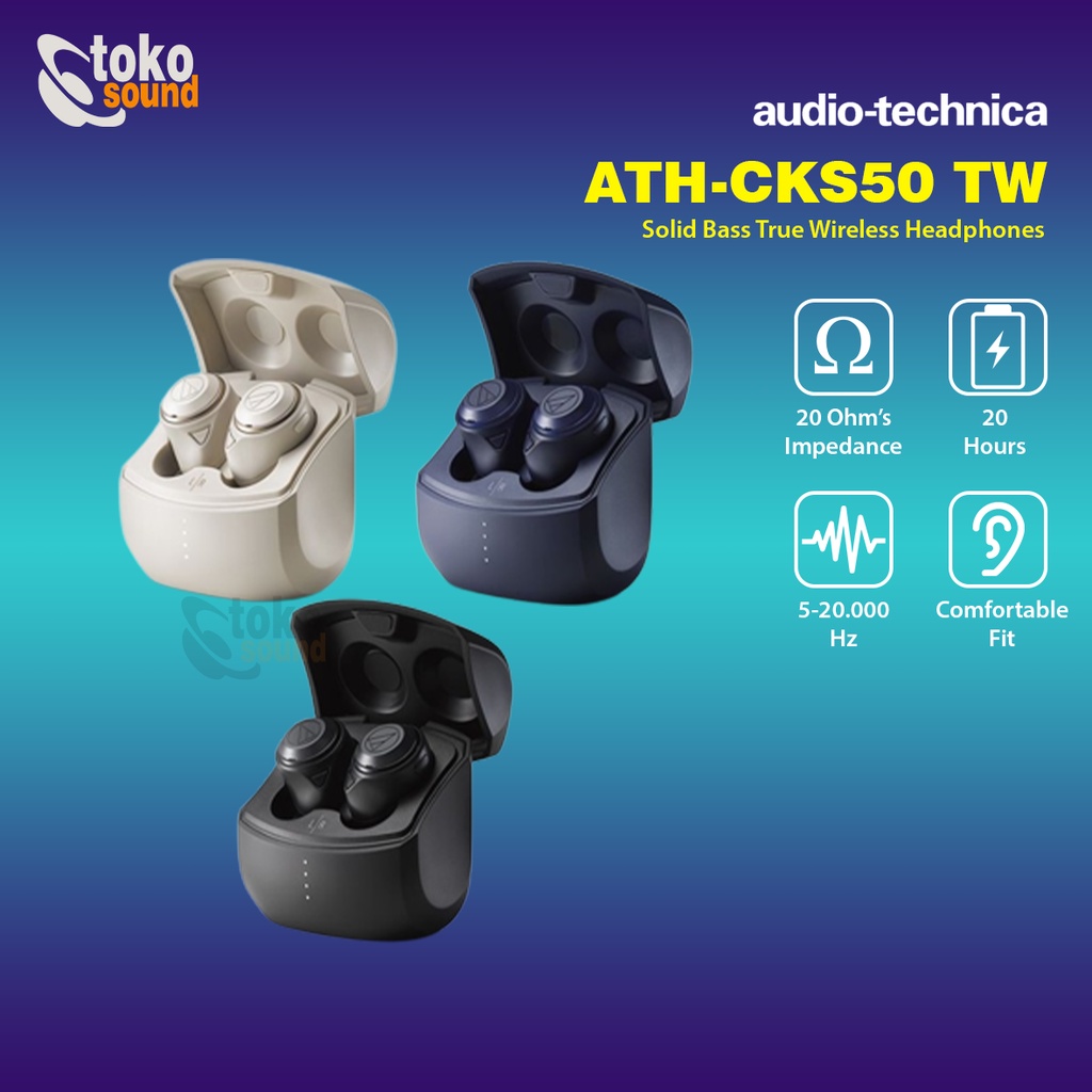 Audio Technica ATH-CKS50TW - Solid Bass True Wireless TWS