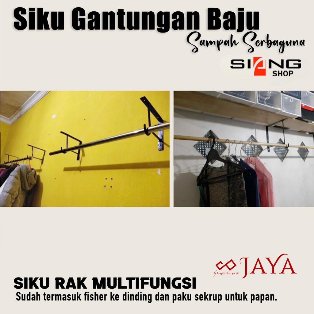 Besi siku penyangga rak ambalan tempel dinding