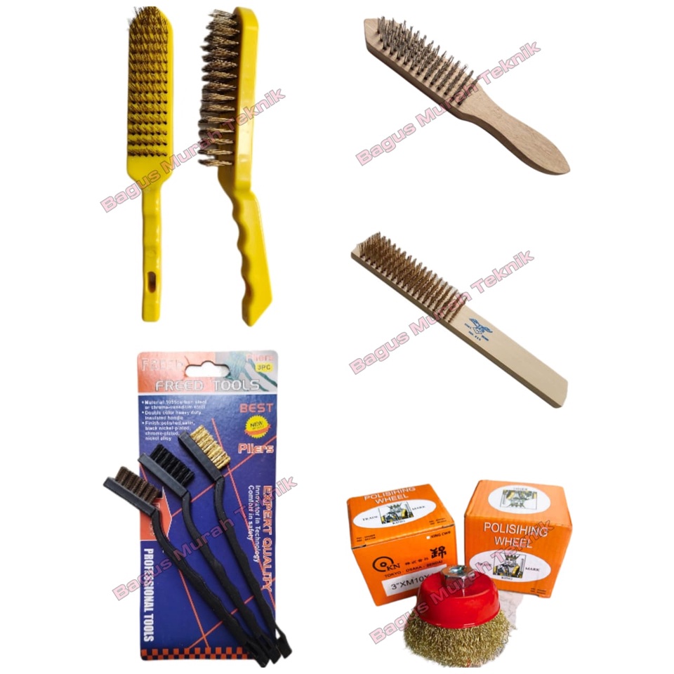 Sikat kawat Kuningan Halus 8 Baris EAGLE / WIRE BRUSH BAJA 6 BARIS / Sikat Mangkok 3 in