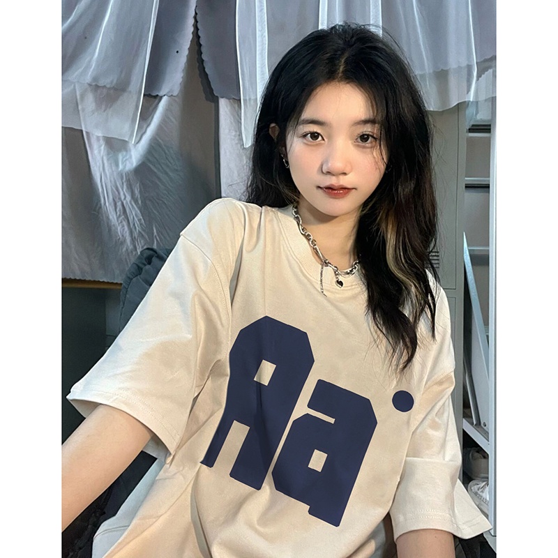 baju atasan wanita terbaru lengan pendek lettering graffiti print T-shirt import korean style kaos basic