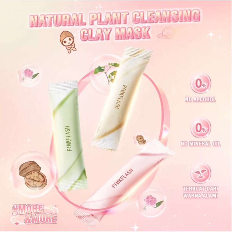 (READY &amp; ORI) Pinkflash Pink Flash Cleansing Facial Clay Mask Masker Wajah PF-SC03