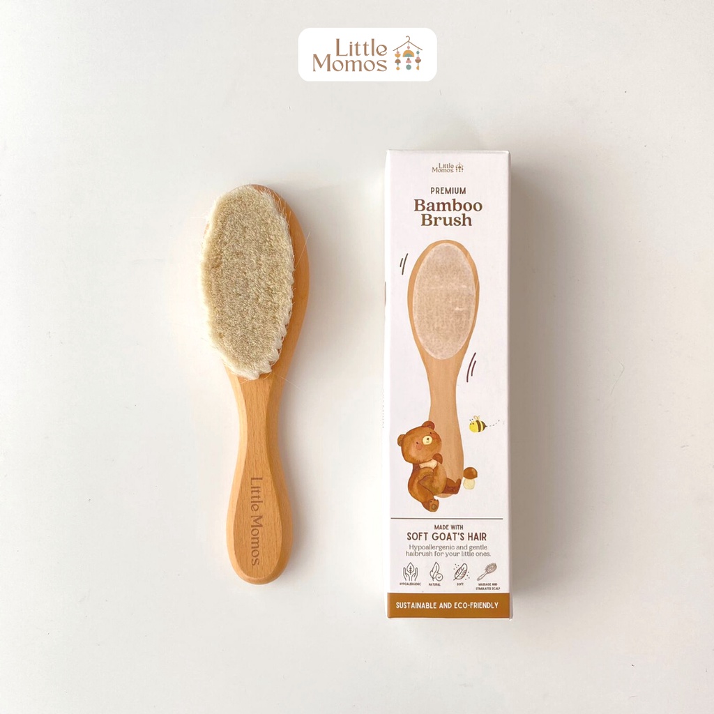 Little Momos Sisir Bayi Natural Bamboo Comb Hair Brush