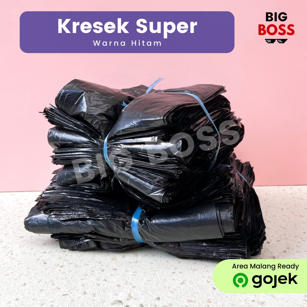 [BERAT 1 KG] Kantong Plastik Kresek Hitam HDPE Ekonomis LOS 15 21 24 28 Kiloan Murah