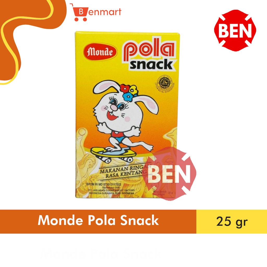 

Monde Pola Snack 25g 25gr 25 g gr gram Biskuit Chiki Kentang Potato