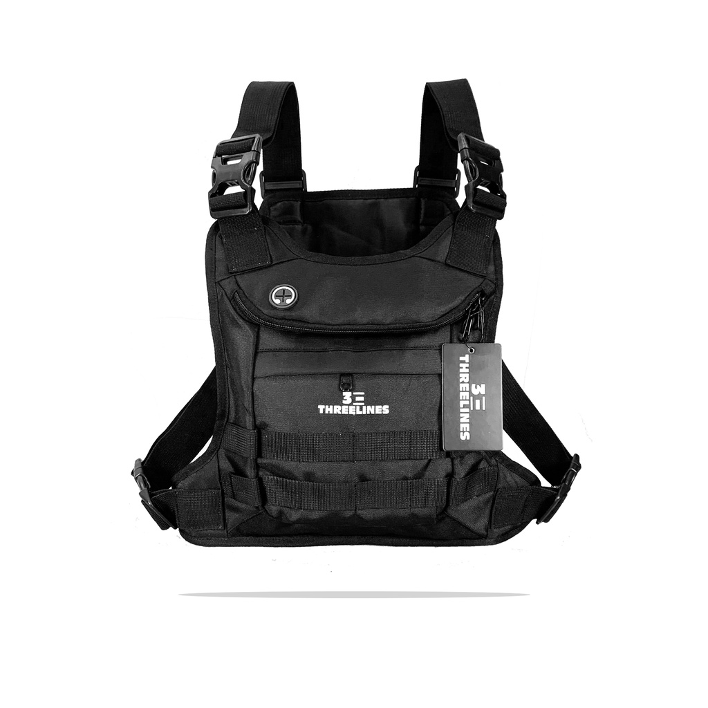 TAS DADA PRIA TACTICAL ORIGINAL THREELINE EMERLAND BLACK / CHEST RIG BAG THREELINE ORIGINAL / CHEST BAG PREMIUM ORIGINAL