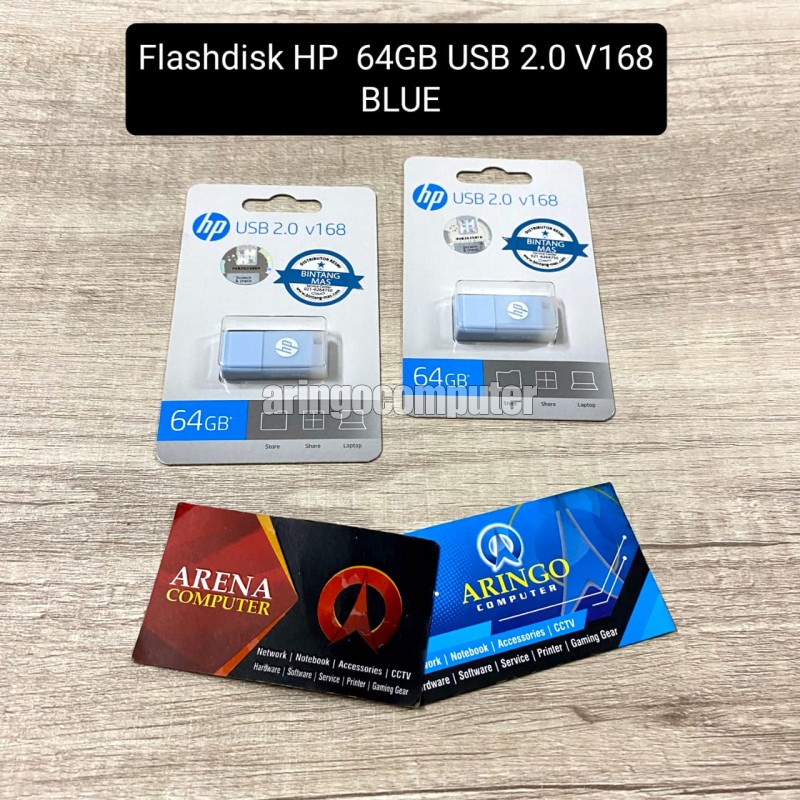 Flashdisk HP 64GB USB 2.0 V168 BLUE