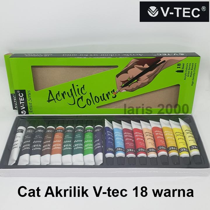 

ZJM V-tec Cat Akrilik / Cat Acrylic Colour Paint Set 18 Warna Vtec Lukis Kanvas 3869