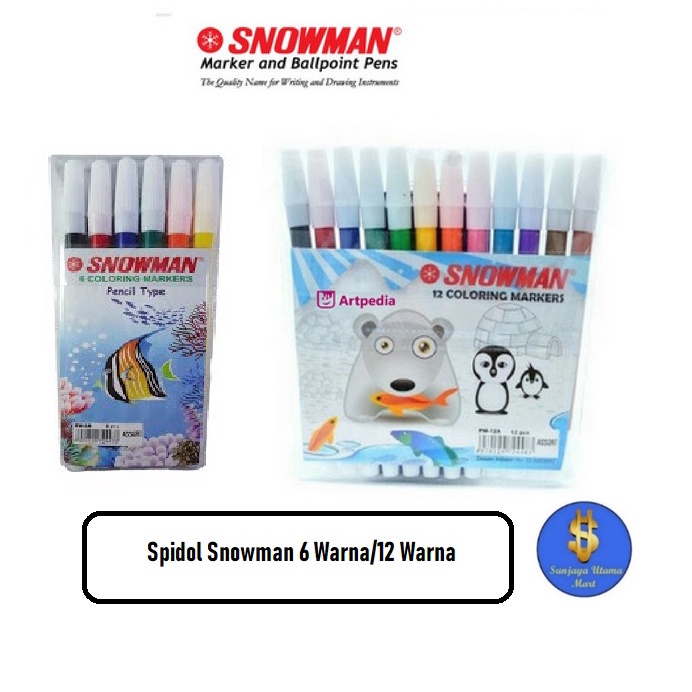 

Spidol Warna Snowman 6 Warna/12 Warna-Snowman Spidol Colouring