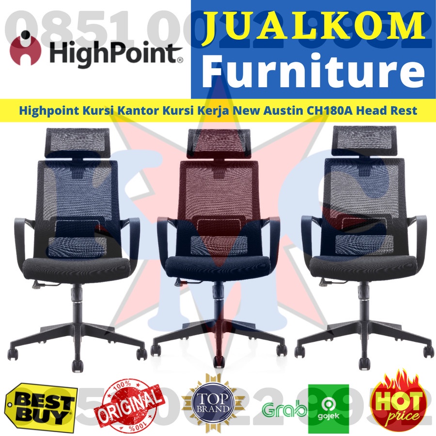 Highpoint Kursi Kantor / Kursi Kerja New Austin CH180A Head Rest