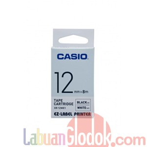 

Terlaris Label Printer Xr-12We1 2Mm Black On White Tape Label Casio/Casio 12Mm