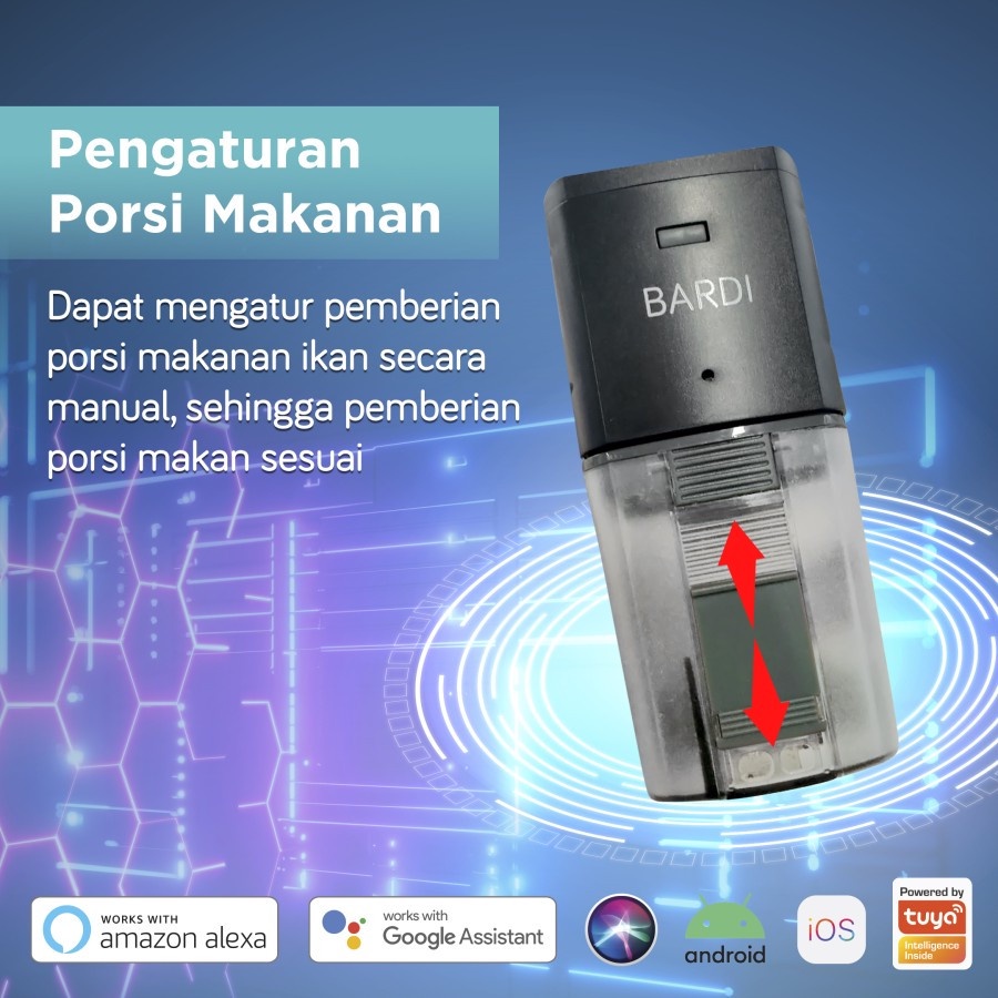 BARDI Smart Fish Feeder Pakan Tempat Makan Ikan Otomatis Wifi Alexa Home Automation