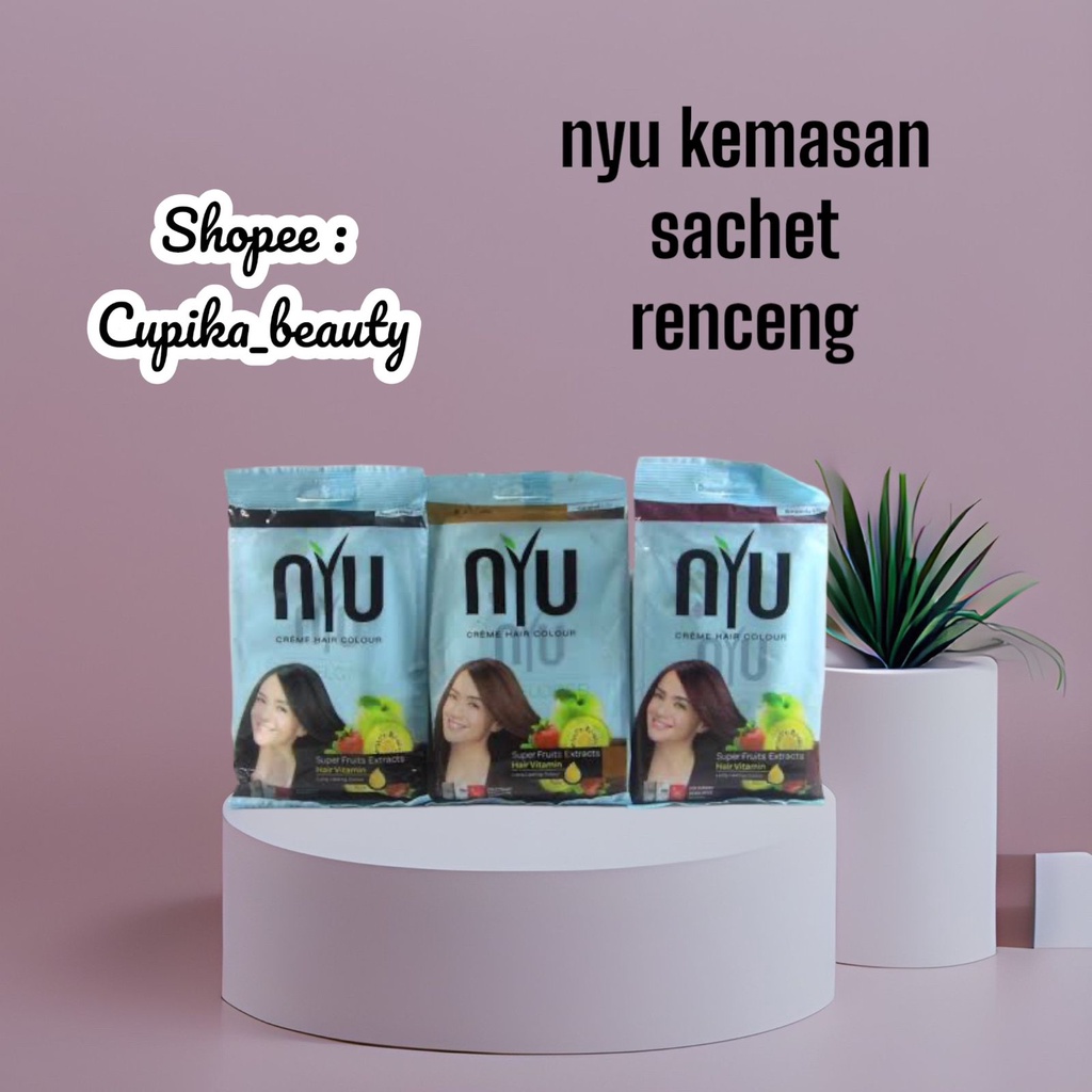 &lt;ao,x/ls&gt; kemasan renceng sachetan // nyu creme bleach hair colour // cat rambut nyu sachetan renceng
