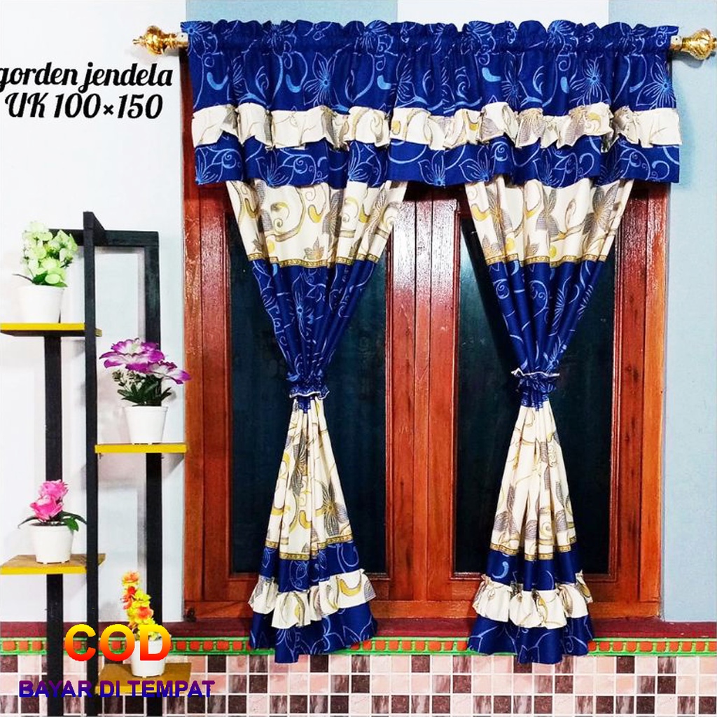 ✅COD Gorden Poni Jendela 100x150 Rumbai Aneka Motif Dan Warna Home Decor Dekor Dekorasi Hiasan Kamar Ruang Tamu Perlengkapan Rumah