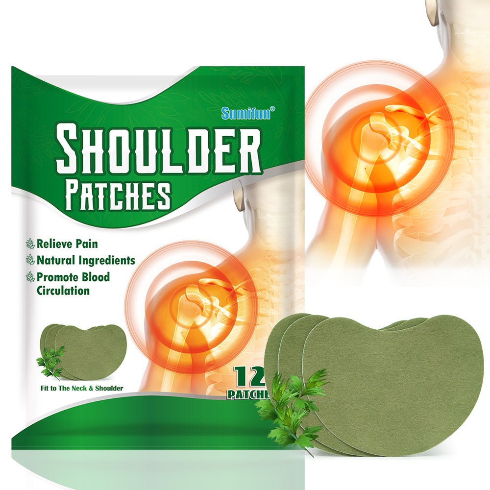 Sumifun Shoulder Patch 12PCS Relieves Pain Around Shoulder,Promote Health Shoulder,Waist, Legs And Knees - Koyo Patch Pereda Nyeri Bahu dan Leher,Natural Ingredient Nyeri Bahu dan Leher Patch Herbal Plaster Sticker