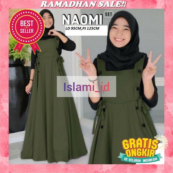 Gamis Terbaru 2023 Dress Lebaran Wanita Gamis Anak Remaja Perempuan Hitam Putih Dress Gisela Crinkle