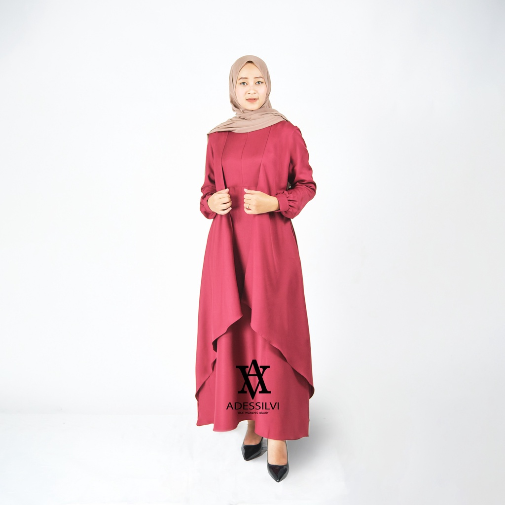 [ SIZE S M L XL XXL ] ALUNA MAXI BIG SIZE | BAJU WANITA JUMBO MATT SYAKILA HQ GAMIS JUMBO KONDANGAN