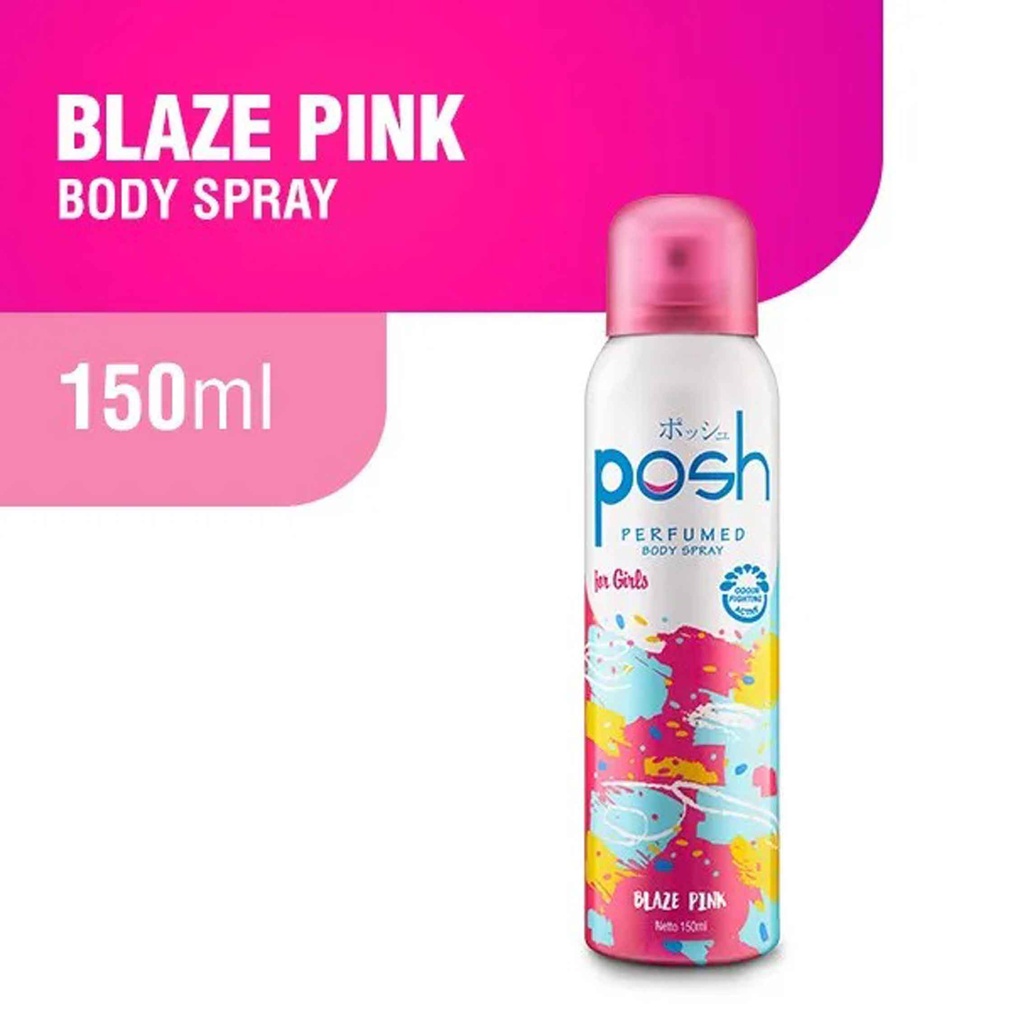 Minyak Wangi* Posh Perfumed Body Spray For Girls* Blaze Pink* 150ml