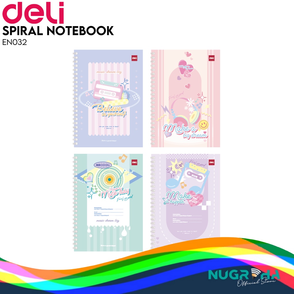 

[DELI X AGNEZ MO] Deli Spiral Notebook Buku Tulis A5 Catatan Spral EN032