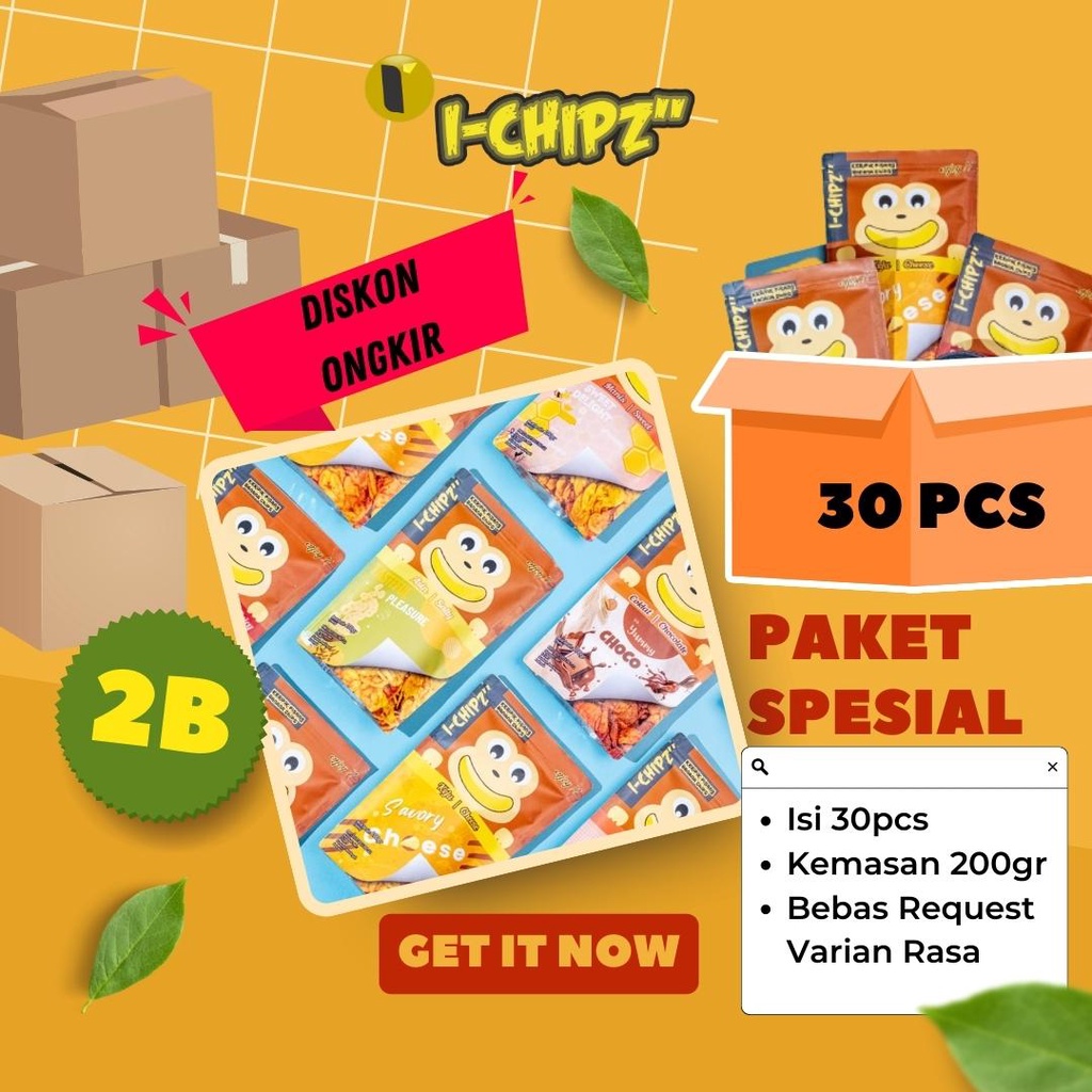 

PAKET SPESIAL 2B - Keripik Pisang I-CHIPZ 200gr (30pcs)