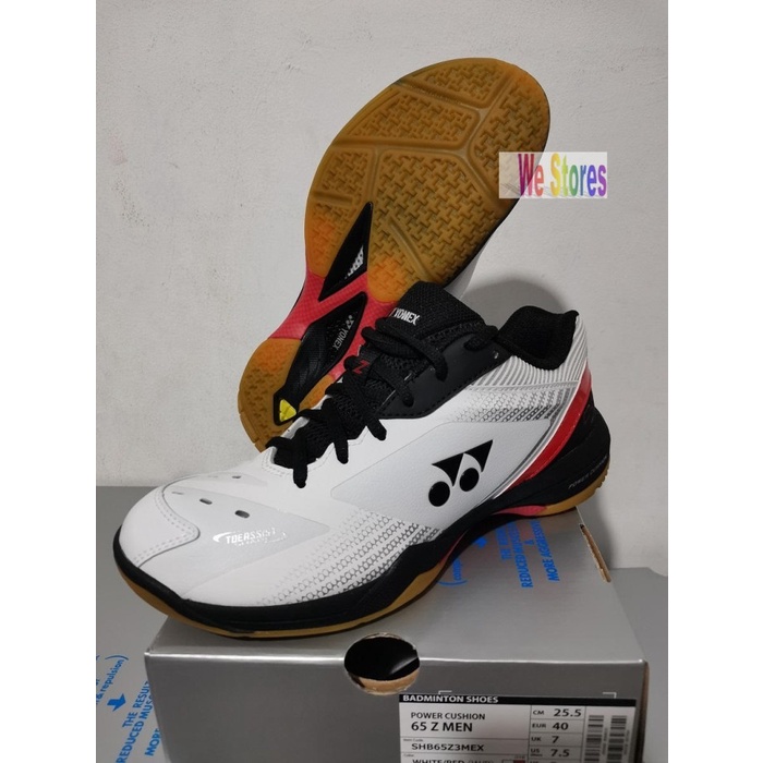 {MentariStore} YONEX SHB 65 Z3 MEX Sepatu Bulutangkis / Badminton - White Red 40 Murah