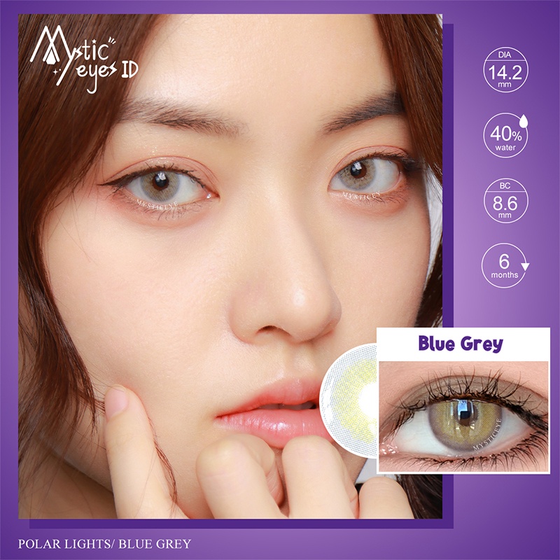 [✅COD] MYSTICEYES softlens polar lights series brown blue lensa kontak colore contact lense normal 14.2mm