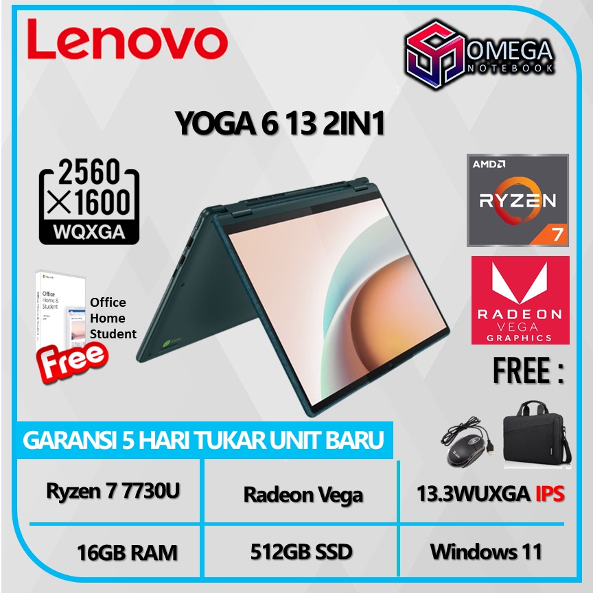 Lenovo Yoga 6 13ABR8 Ryzen 7 7730U 16GB 512GB Windows 11 + OHS 2in1