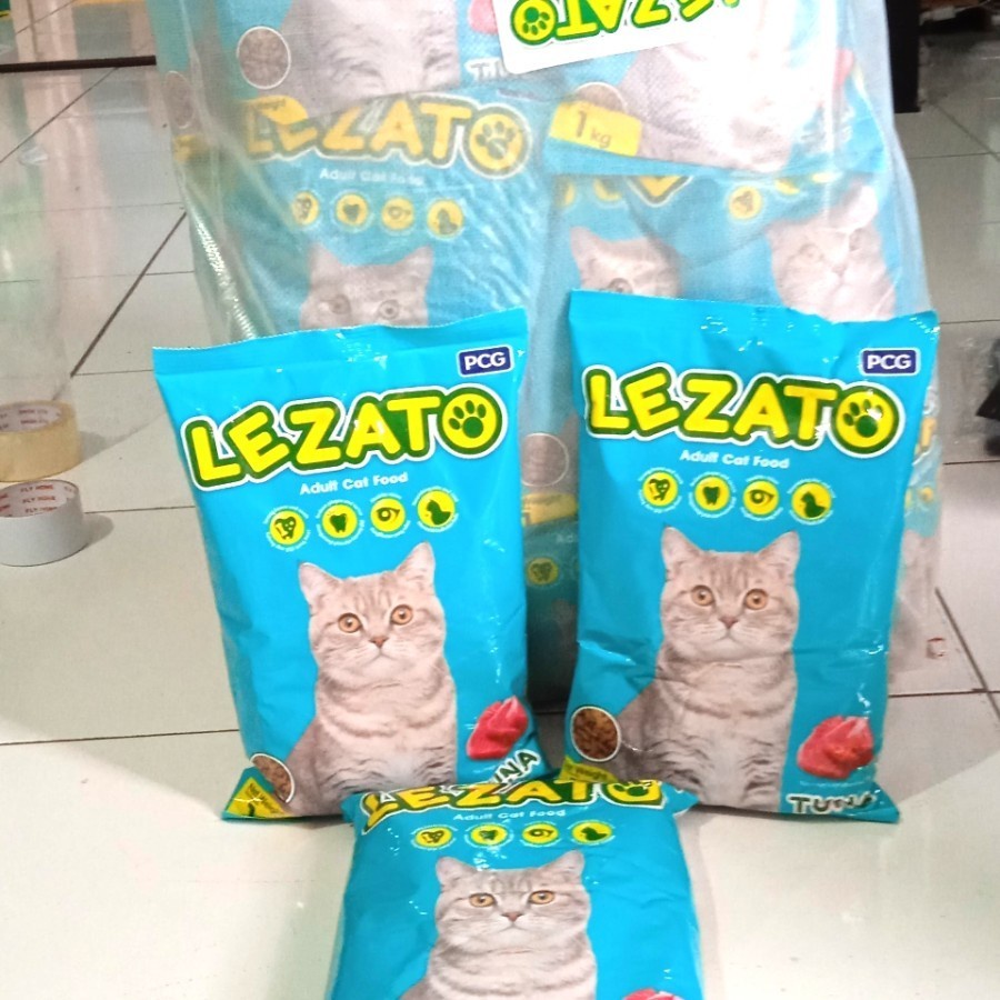 Makanan kucing LEZATO 20kg Rasa Tuna, isi FRESH PACK per 1Kg. by Instan / Sameday