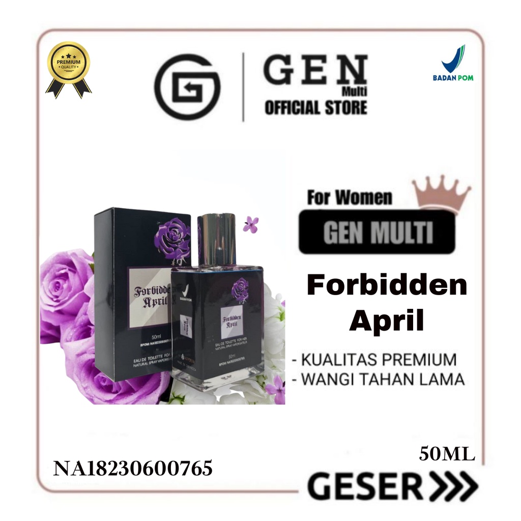 GEN - [BPOM] Parfum Forbidden April 50ml Premium / Parfum Forbidden April 50ml Unisex / Minyak Wangi Forbidden 50ml