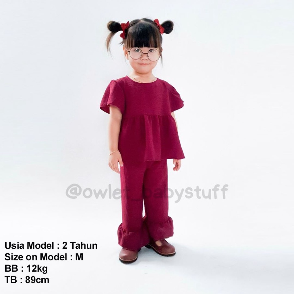 Owlet - setelan anak perempuan / baju anak perempuan / setelan anak polos