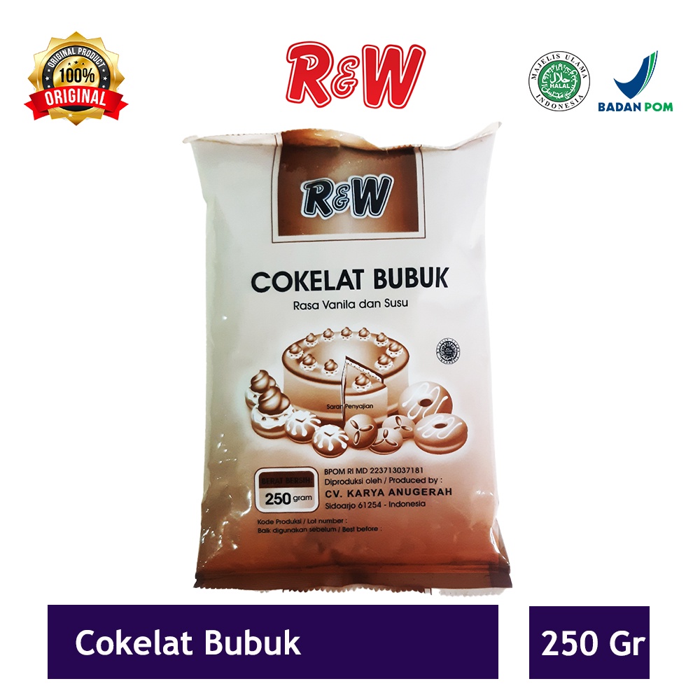 Coklat Cokelat Bubuk Kue Rajawali R&amp;W RW 250 g