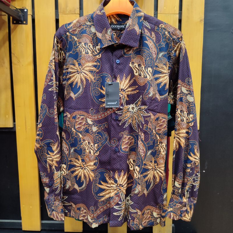 DIXMONT 012 Atasan Kemeja Batik Pria Lengan Panjang