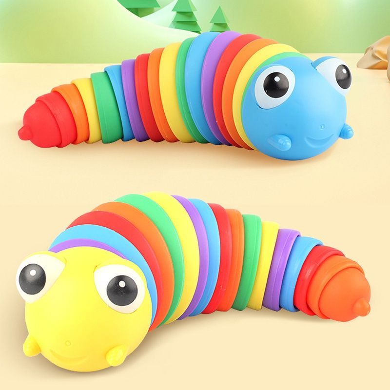 TokoPapin Mainan Fidget Ulat Siput Finger Slug Toy Squishy Penghilang Stres Anak