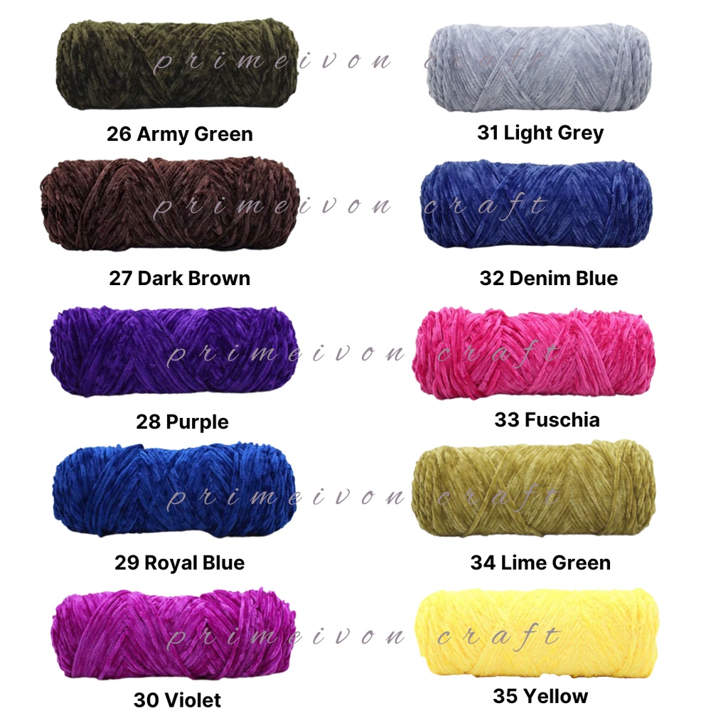 21-38 Benang rajut beludru import/velvet yarn/ benang velvet import VP1