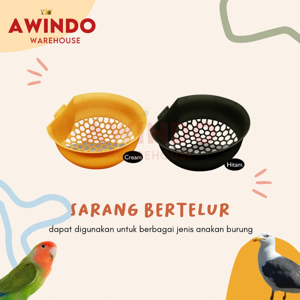 SARANG BERTELUR - Tempat Wadah Bertelur Burung Lovebird Kenari Murai Puyuh