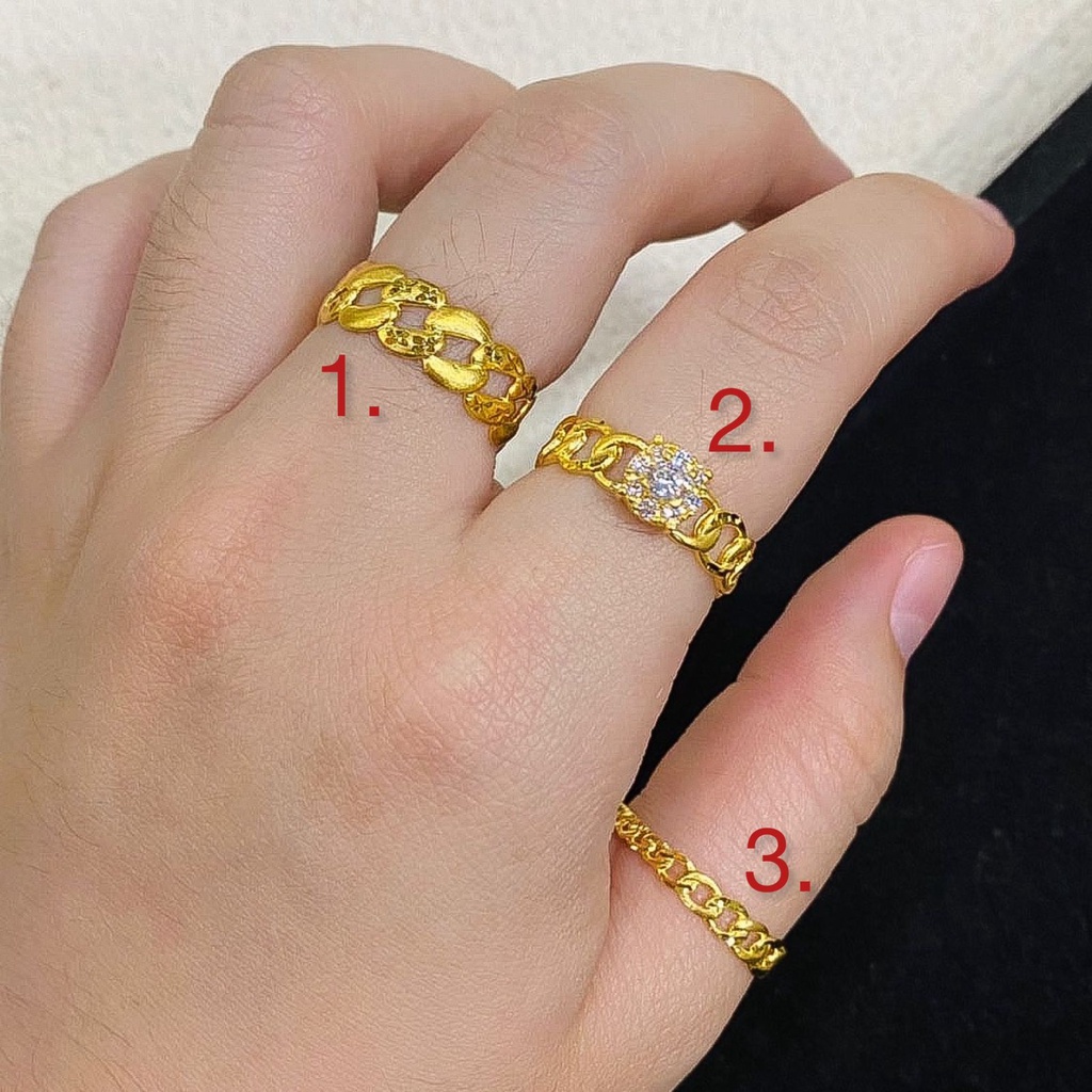 Cincin anak dan dewasa emas asli kadar 70 16k coco branded permata setengah rante rantai polos tanpa