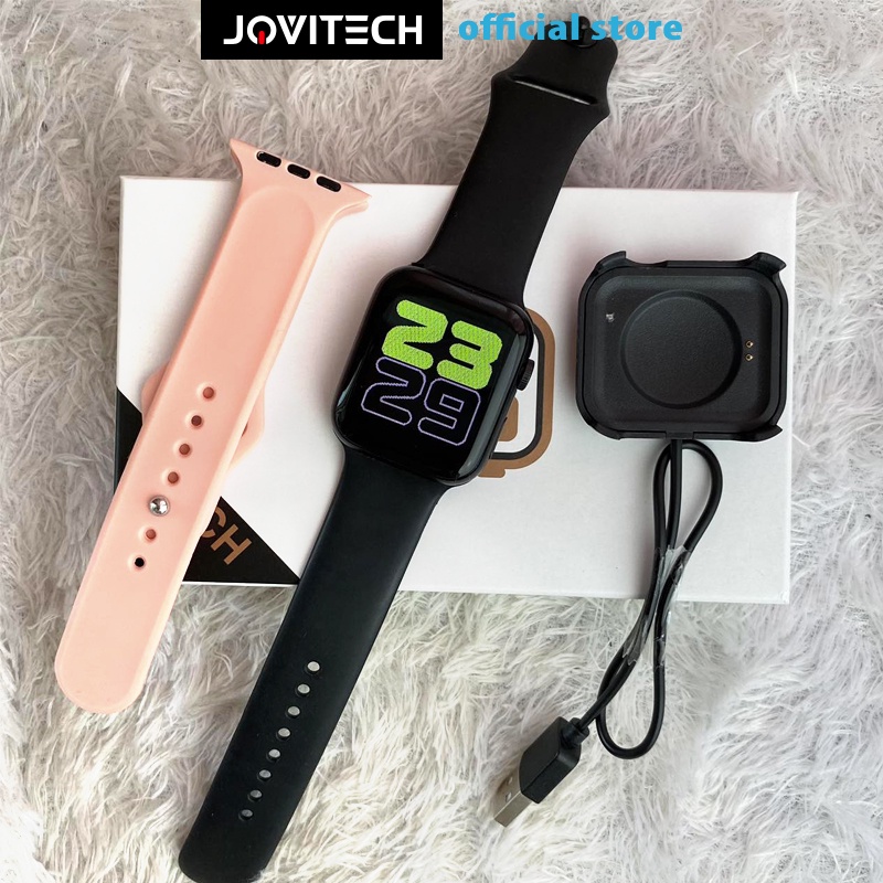 【COD】【Buy 1 get 1 free strap】Jovitech Jam Tangan Smartwatch T500/T55 same model Bluetooth ios &amp; android Layar Sentuh Dengan Pedometer dan Detak Jantung - SW09