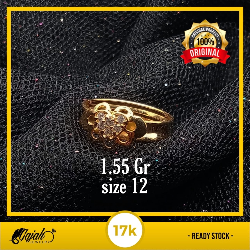 Cincin Emas 17K - 1.55 Gr Kadar 750 - 4388