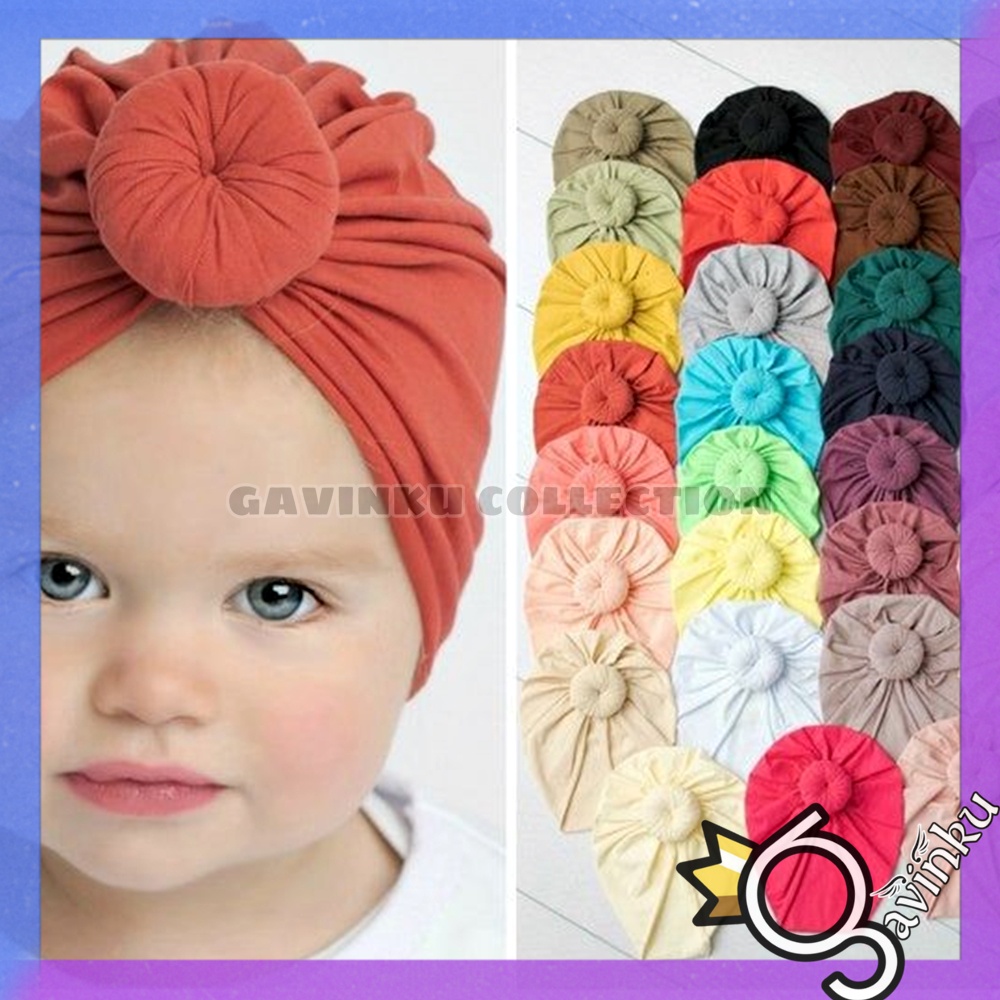 Turban Bayi Perempuan Donat Knot Simpul Newborn Anak Umur 0 1 2 3 4 5 6 7 8 9 10 11 12 Bulan Usia Tahun Lucu Terbaru Jilbab Instan Busa