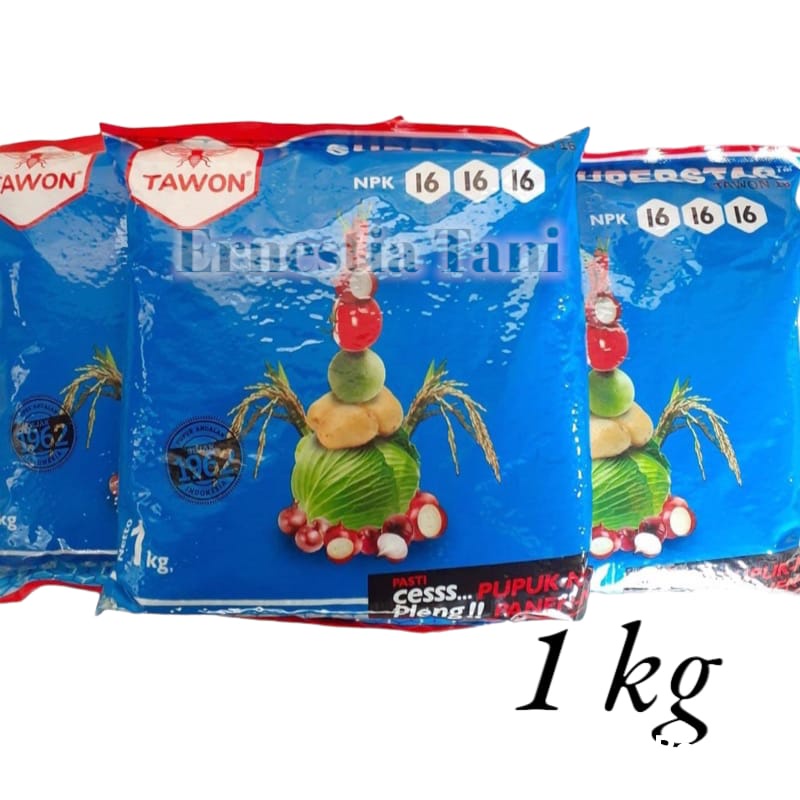 Pupuk Mutiara Npk 16 16 16 Super Star Cap Tawon 1 Kg