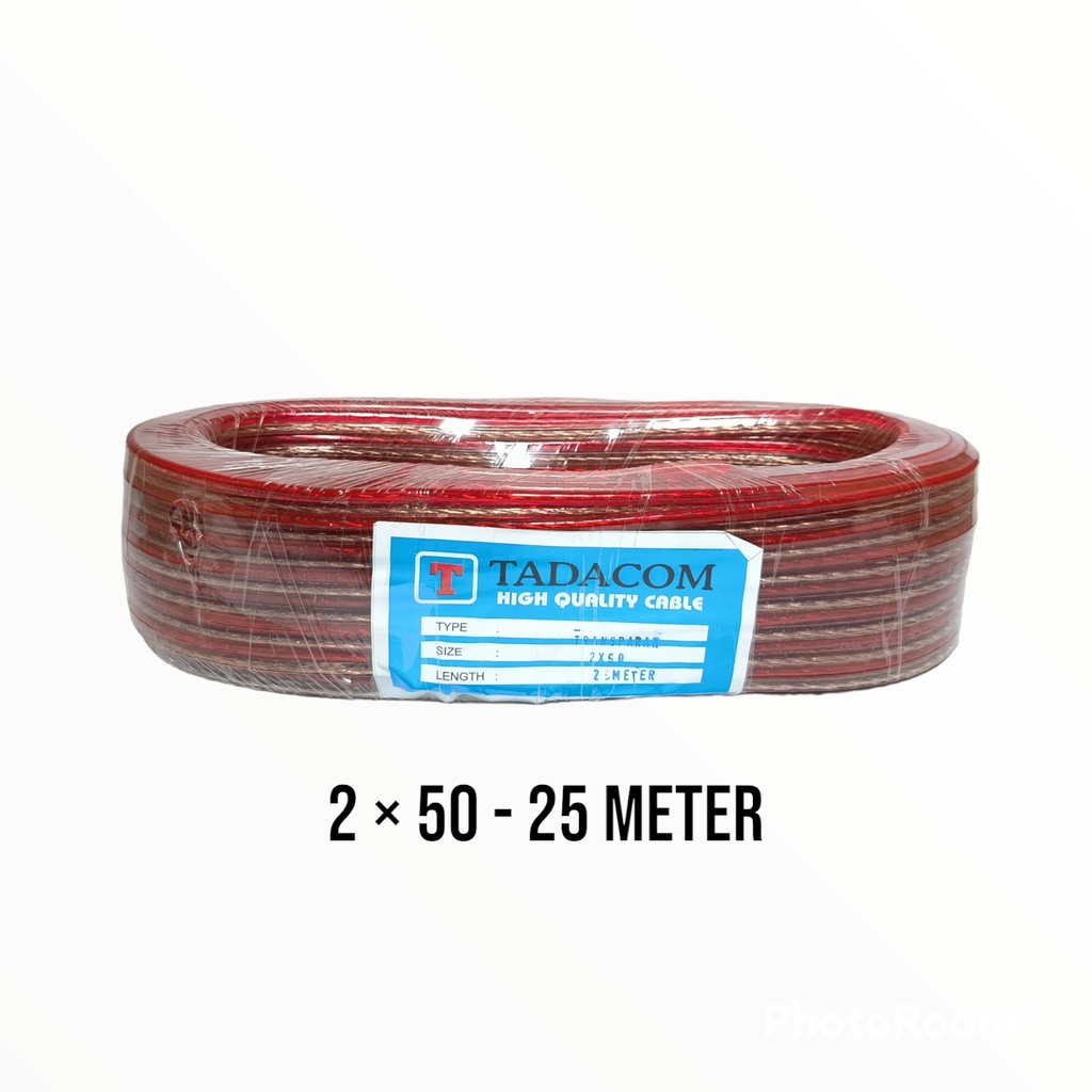 Tadacom Kabel Transparan 2 x 50 - 25 Meter