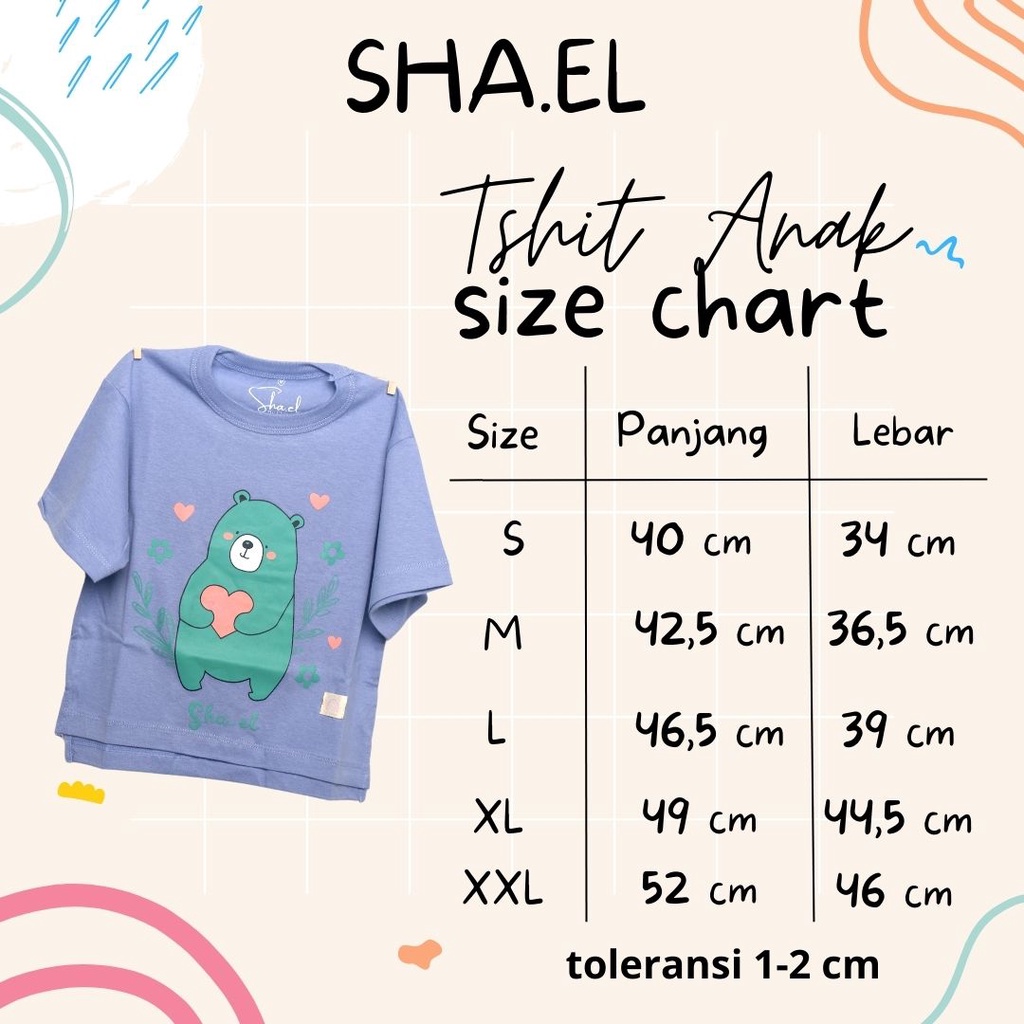 Baju Kaos Anak Unisex Perempuan SHA.EL Cotton Combed dengan Motif My Princess