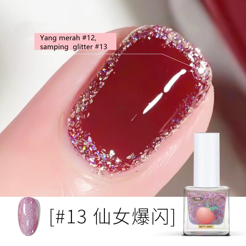 Pretty [8ML] Kutek Peel Off Kutek Halal/ Mudah Di Bersihkan Saat Mau Sholat Dengan cara Di Kupas/Ada Varian Rasa Buah 46wARNA