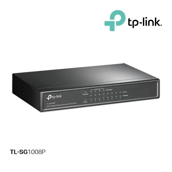 TP-LINK TL-SG1008P 8Port Gigabit Desktop Switch with 4-Port PoE