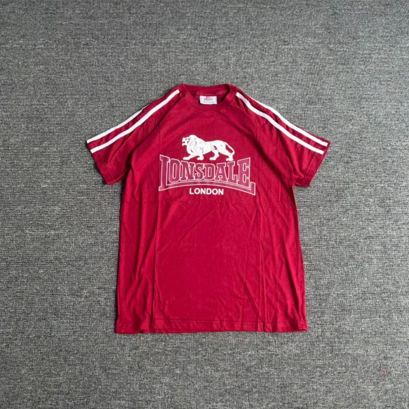 KAOS LONSDALE MERAH FULL TAG LABEL CASUAL HYPE