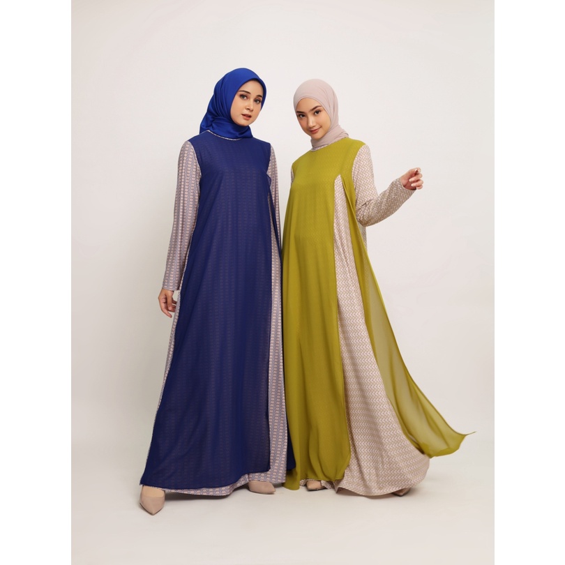 Elzatta Gamis spandek motif terbaru dress motif baju gamis spandeks layer Ceruti gamis sarimbit span