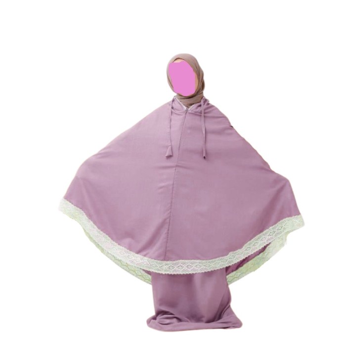 Mukena Anak Tanggung 2 in 1 Mukena Resleting Mukena Renda Polos