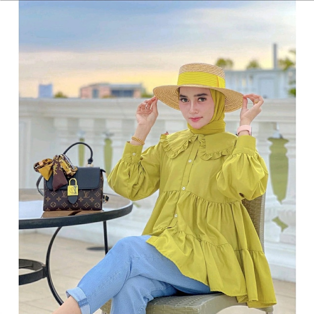 KEMEJA KATUN REMPEL SUSUN // AUDREY KEMEJA KERAH LAYER